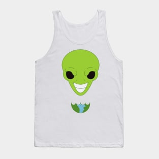 Adorable alien eating the world Tank Top